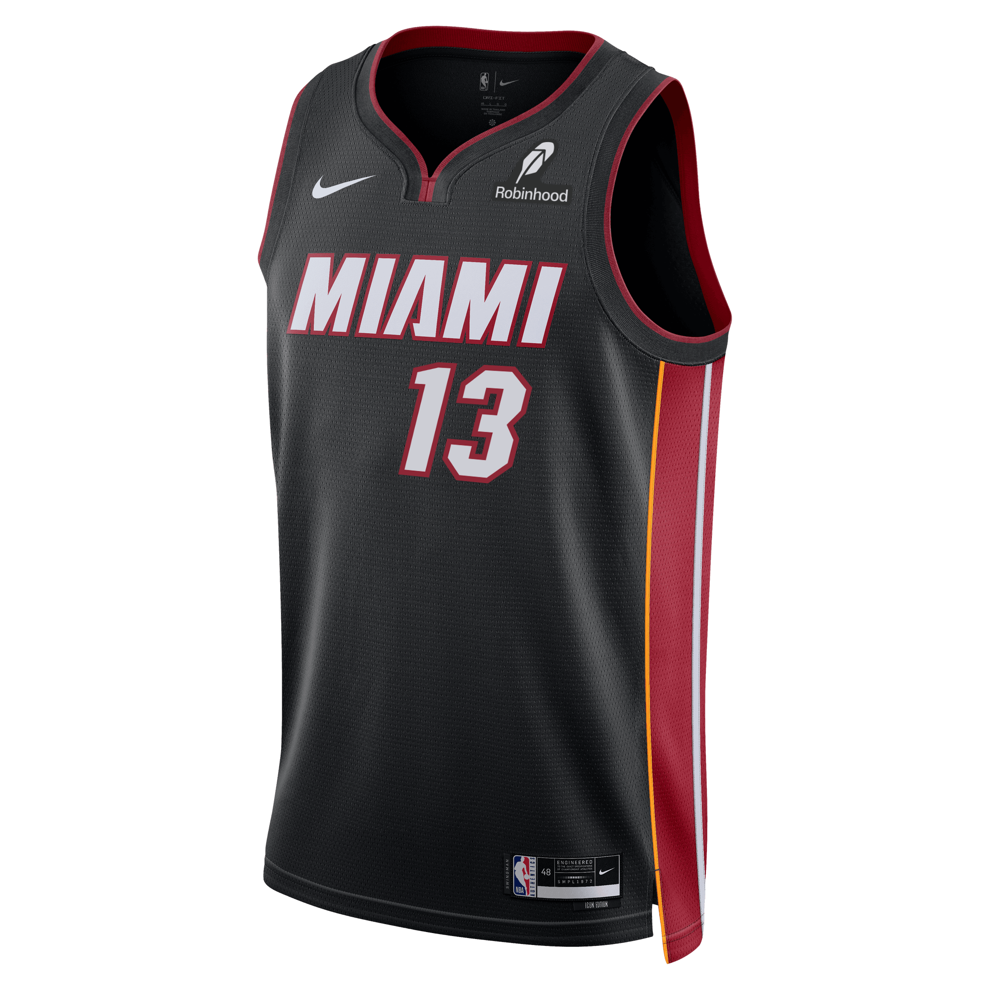 Bam Adebayo Nike Miami HEAT Icon Black Swingman Jersey Men's Jersey Nike   