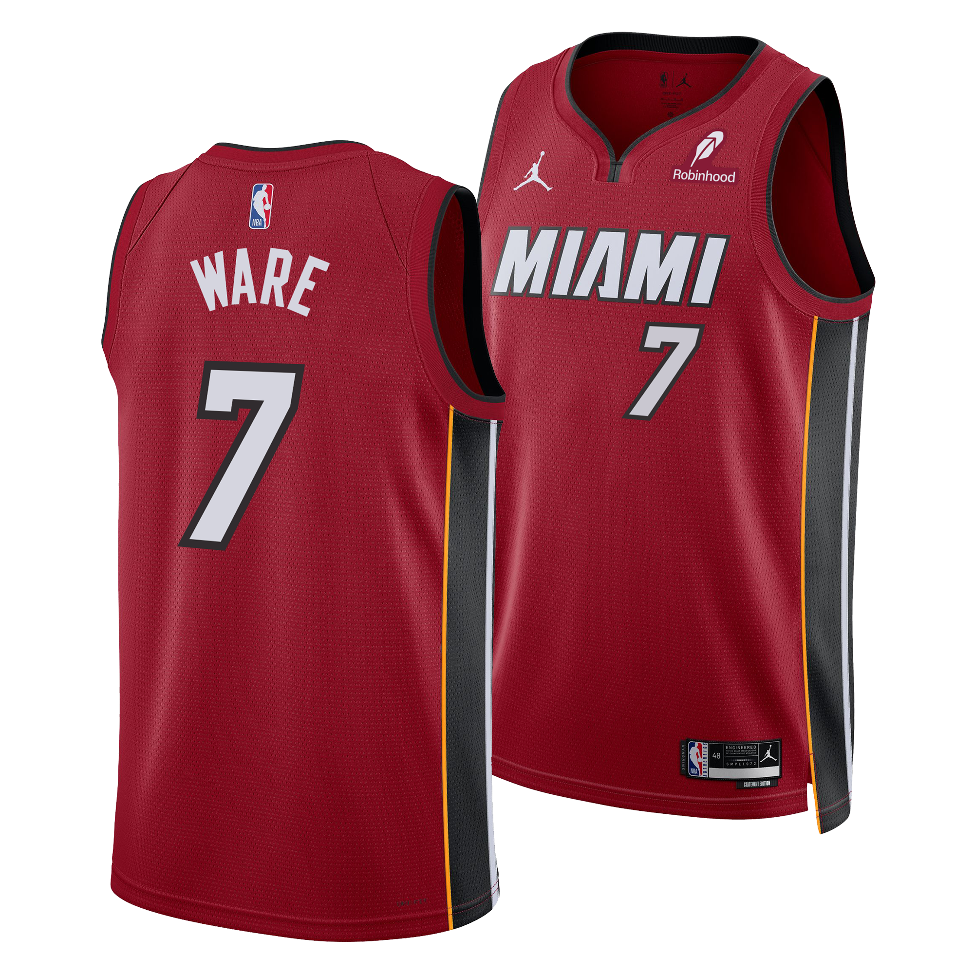 Kel'el Ware Nike Jordan Brand Miami HEAT Statement Red Swingman Youth Jersey Youth Jersey Nike   