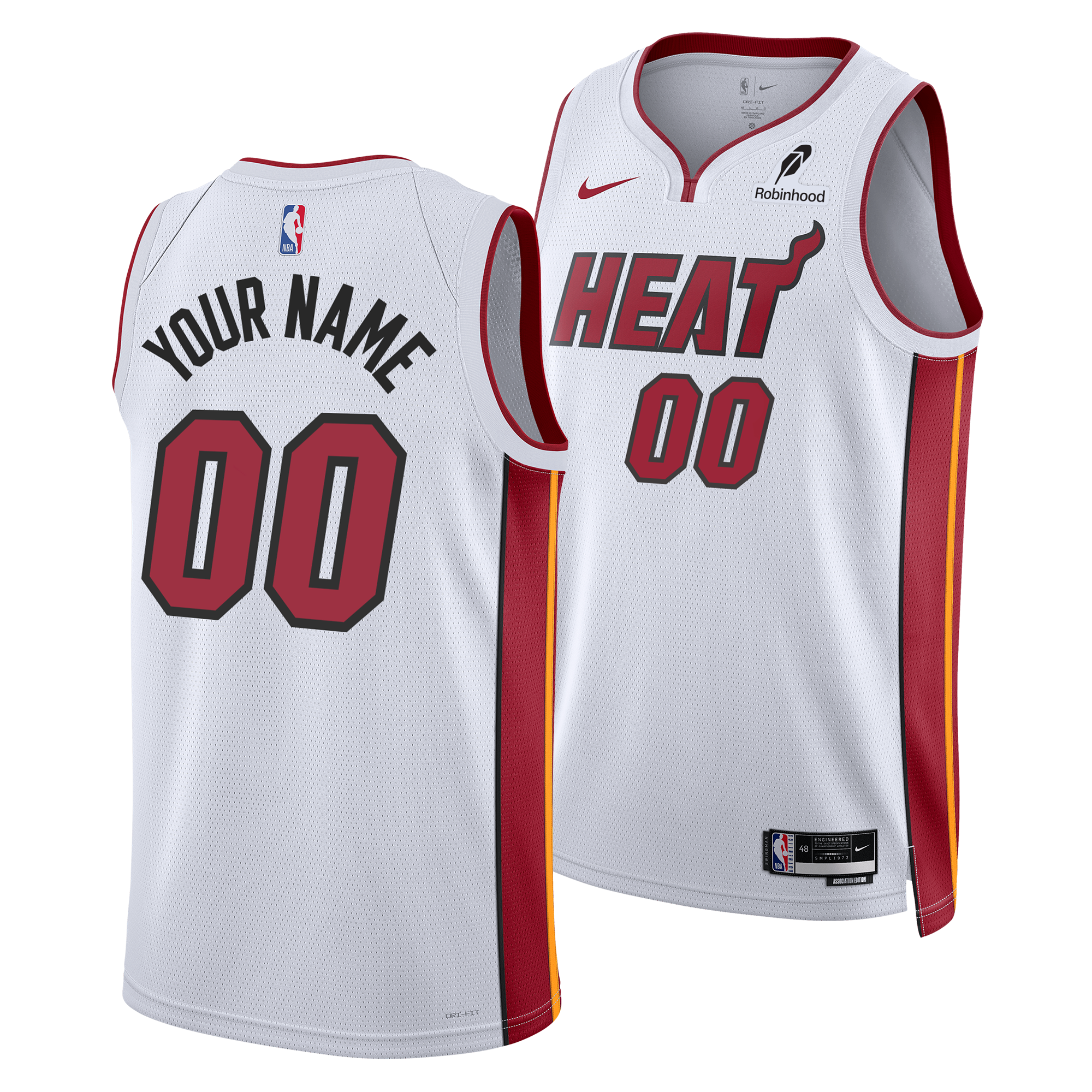 Personalized Nike Miami HEAT Association White Youth Swingman Jersey Youth Jersey Nike   