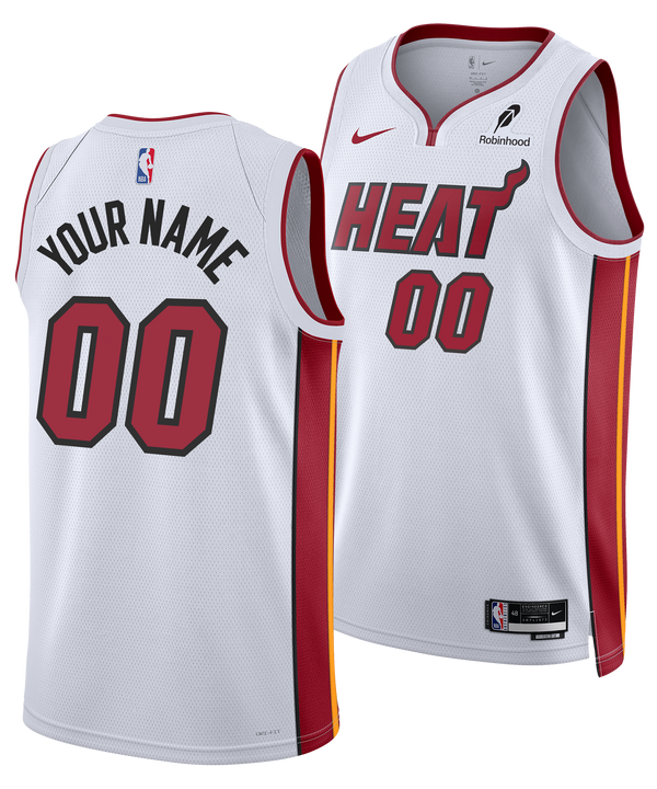 Personalized Nike Miami HEAT Association White Youth Swingman Jersey Youth Jersey Nike   