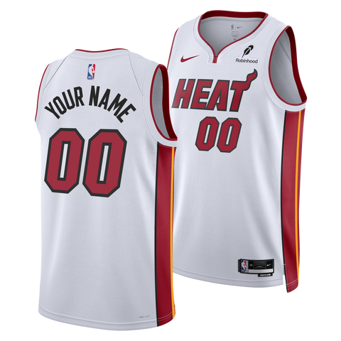 Personalized Nike Miami HEAT Association White Youth Swingman Jersey