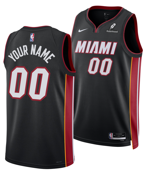 Personalized Nike Miami HEAT Icon Black Swingman Jersey Men's Jersey Nike   