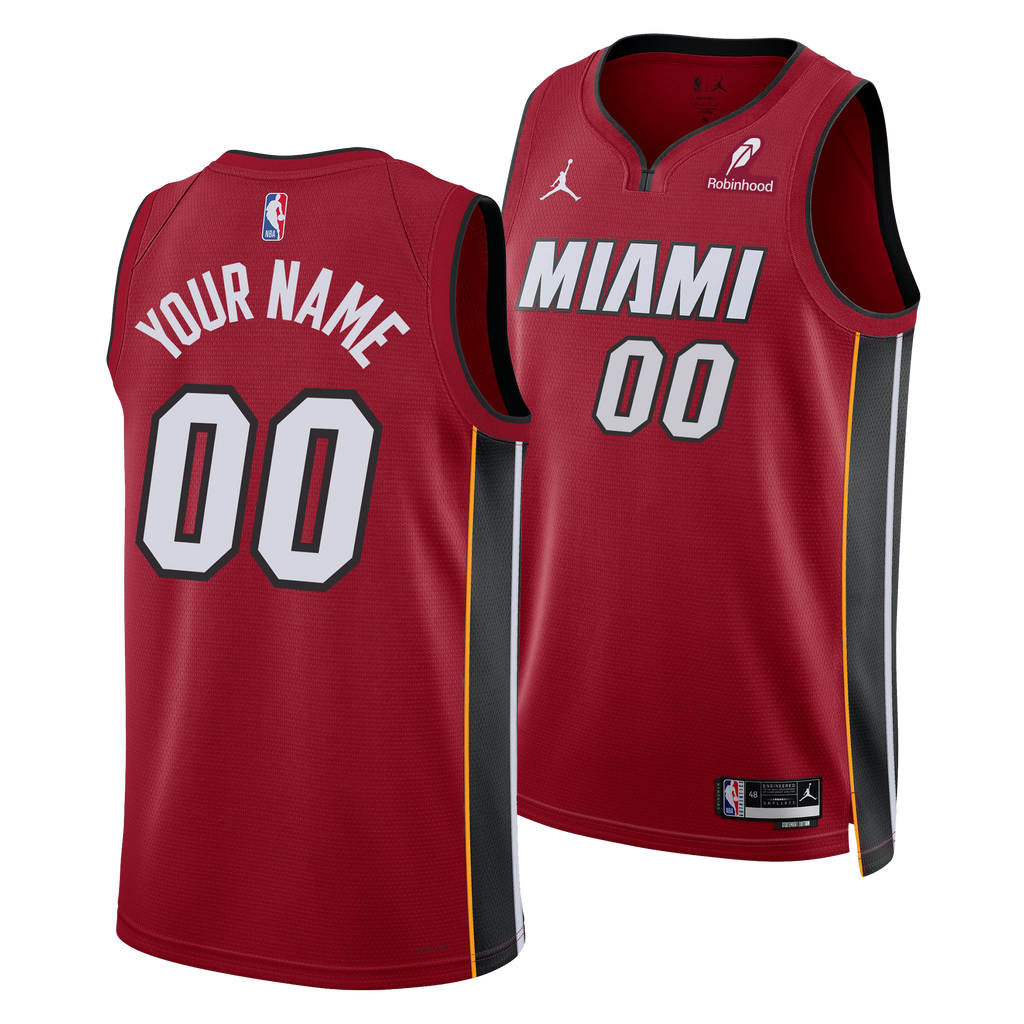 Personalized Nike Jordan Brand Miami HEAT Statement Red Swingman Jersey MENS JERSEYS NIKE    - featured image