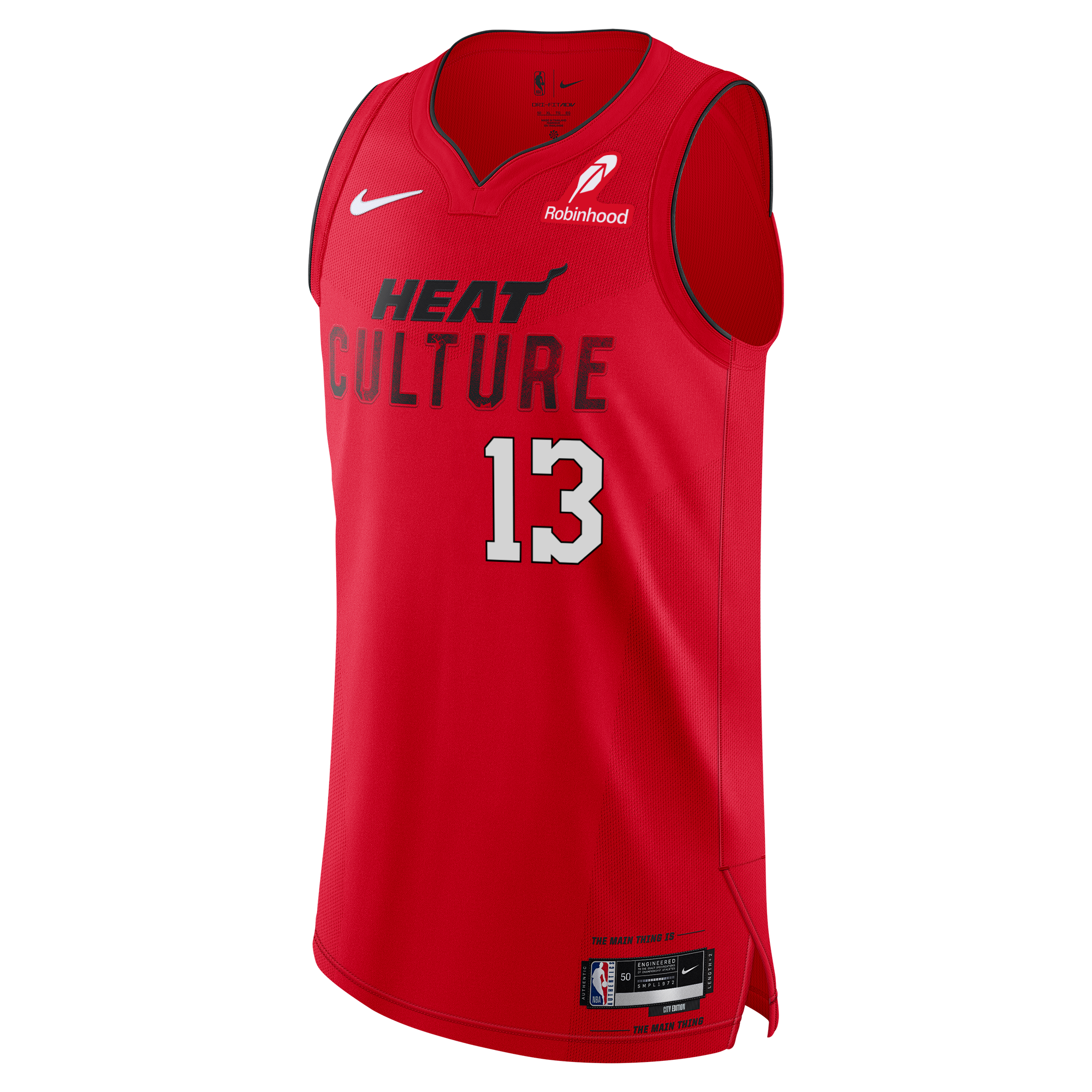 Bam Adebayo Nike HEAT Culture: Blood Red Authentic Jersey Men's Jersey Nike