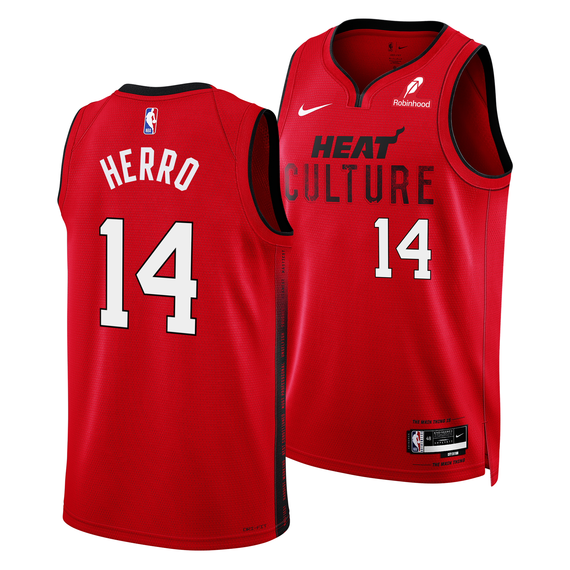 Tyler Herro Nike HEAT Culture: Blood Red Swingman Jersey Men's Jersey Nike   