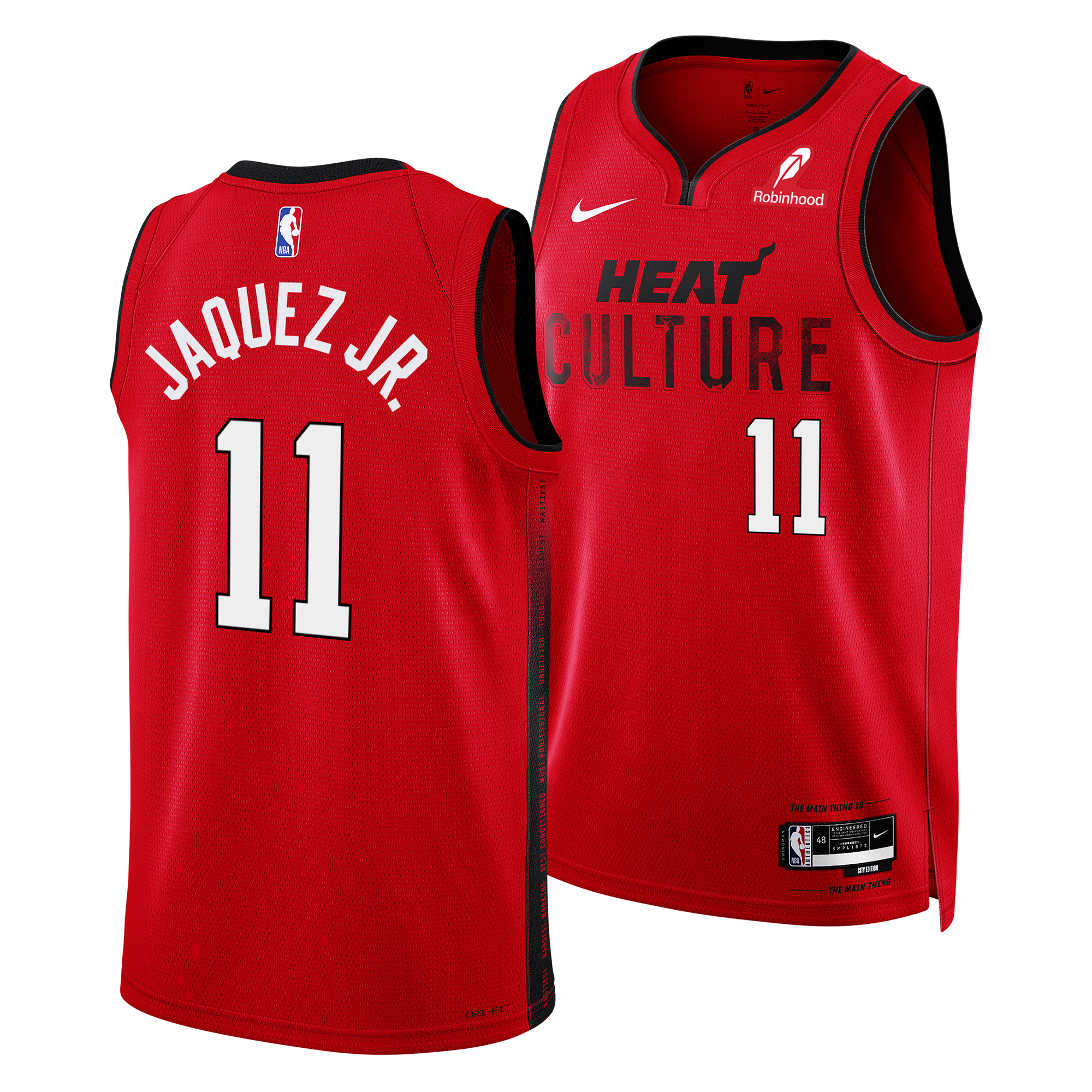 Jaime Jaquez Jr. Nike HEAT Culture: Blood Red Swingman Jersey Men's Jersey Nike   