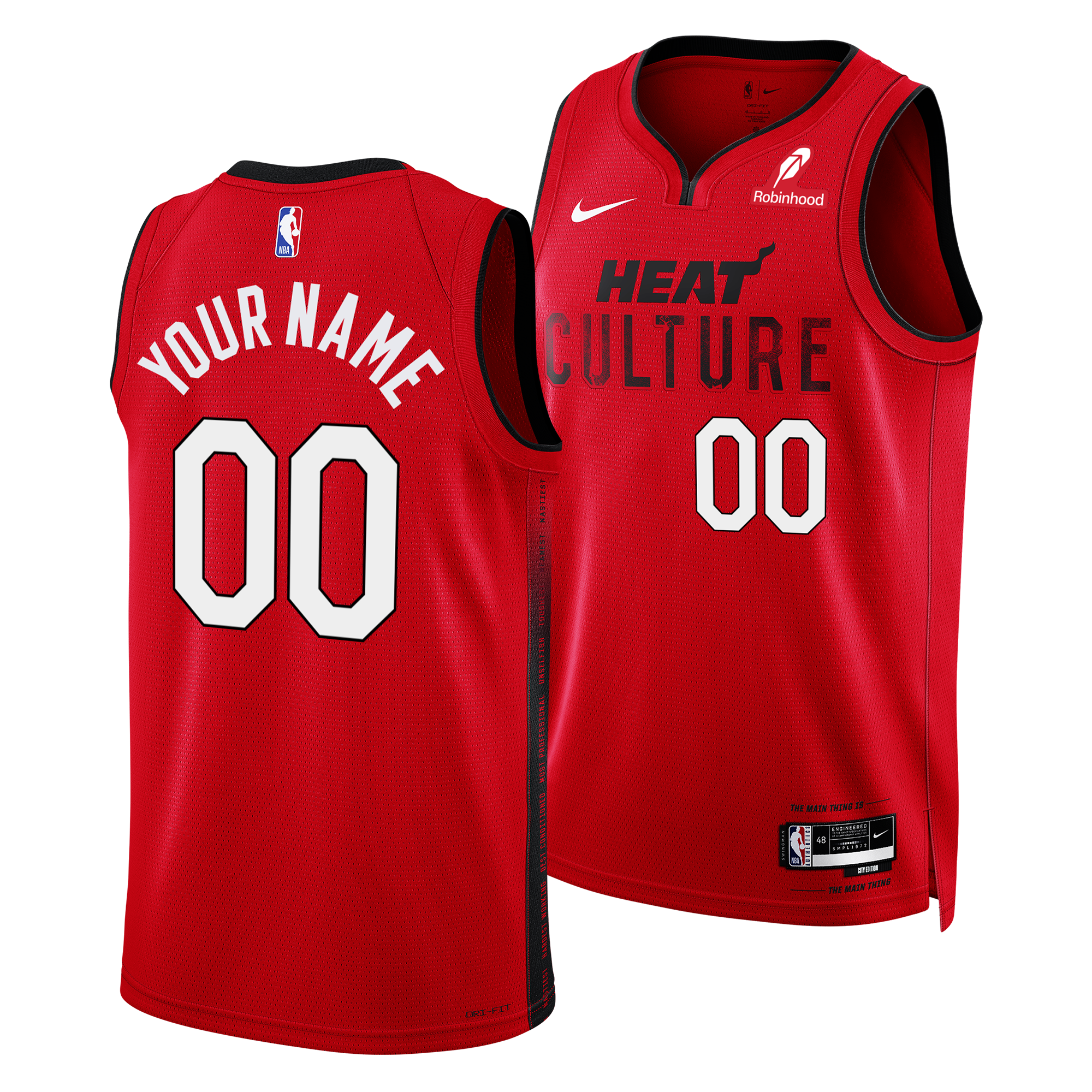 Personalized Nike HEAT Culture: Blood Red Swingman Jersey Men's Jersey Nike   