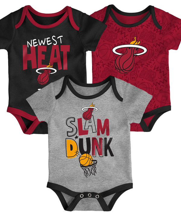 Miami HEAT 3 Piece Slam Dunk Creeper Newborn Set Newborn Set Outerstuff   