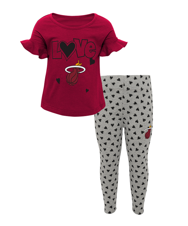 Miami HEAT Toddler Girls Sweet Heart Pant Set Toddler Set Outerstuff   