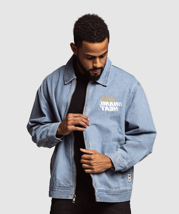 Court Culture x The Wild Collective Miami HEAT Denim Jacket MENSOUTERWEAR COURT CULTURE   