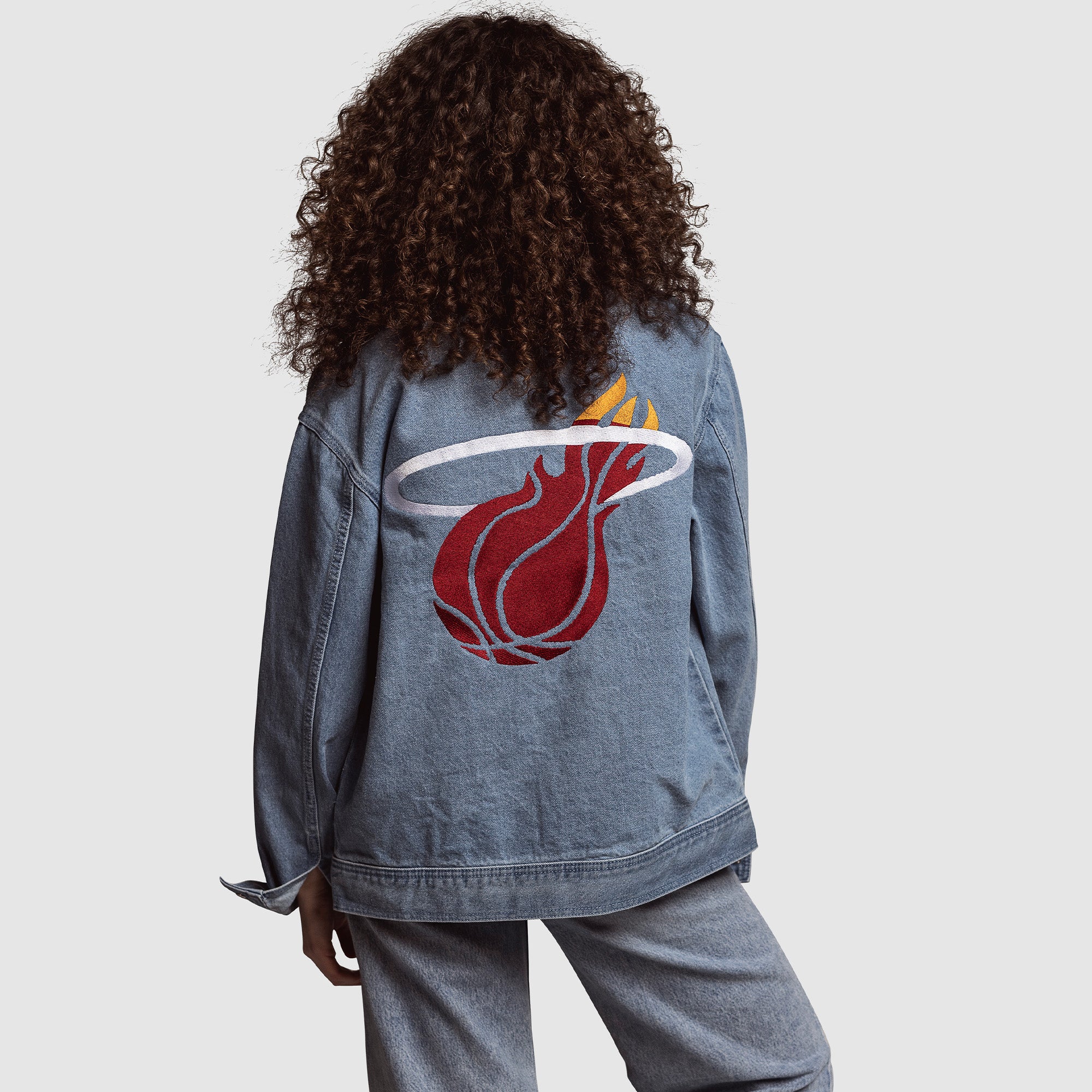 Court Culture x The Wild Collective Miami HEAT Denim Jacket Men's Jacket Court Culture   