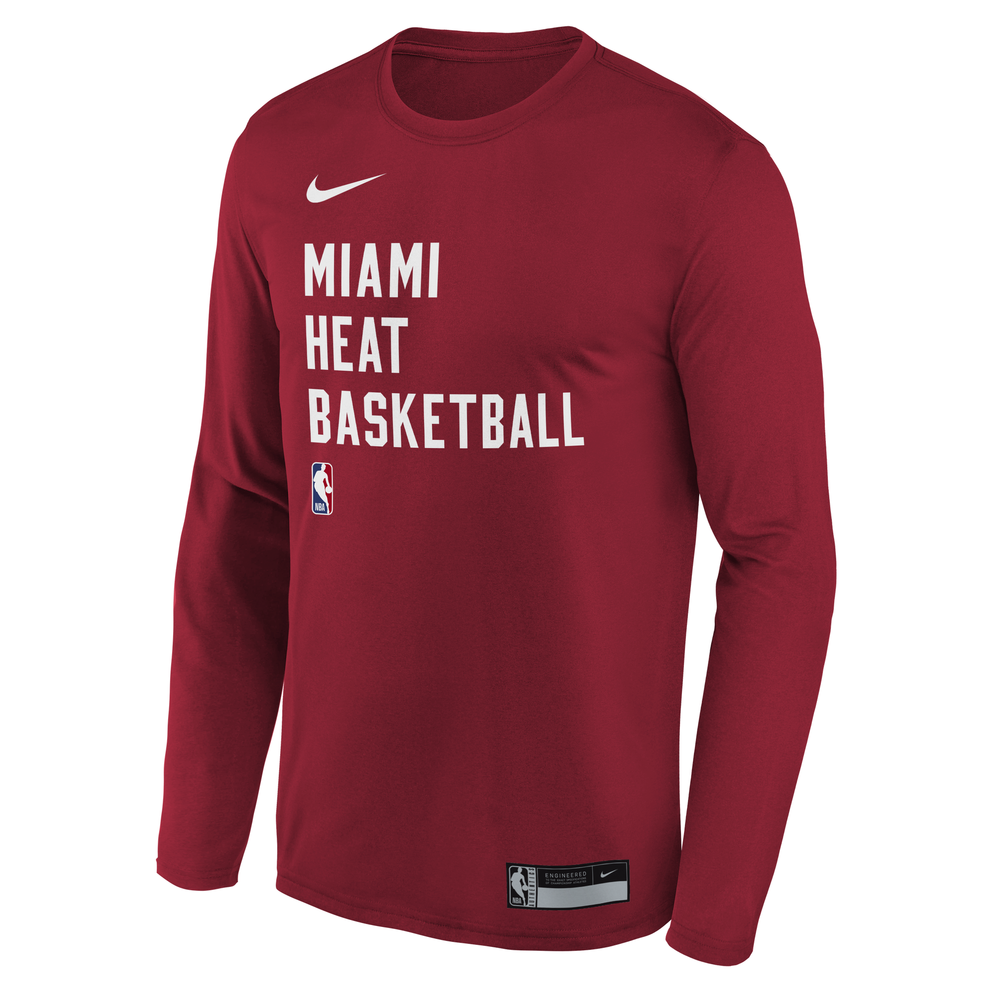 Nike Miami HEAT 2023-24 On-Court Red Practice Long Sleeve Youth Tee Youth Long Sleeve Tee Nike   