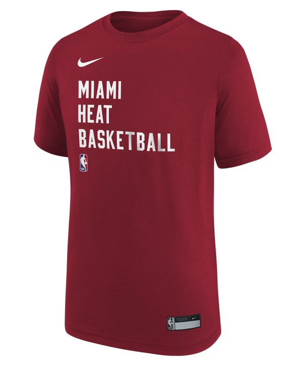 Nike Miami HEAT 2023-24 On-Court Red Practice Youth Tee Youth Tee Nike   