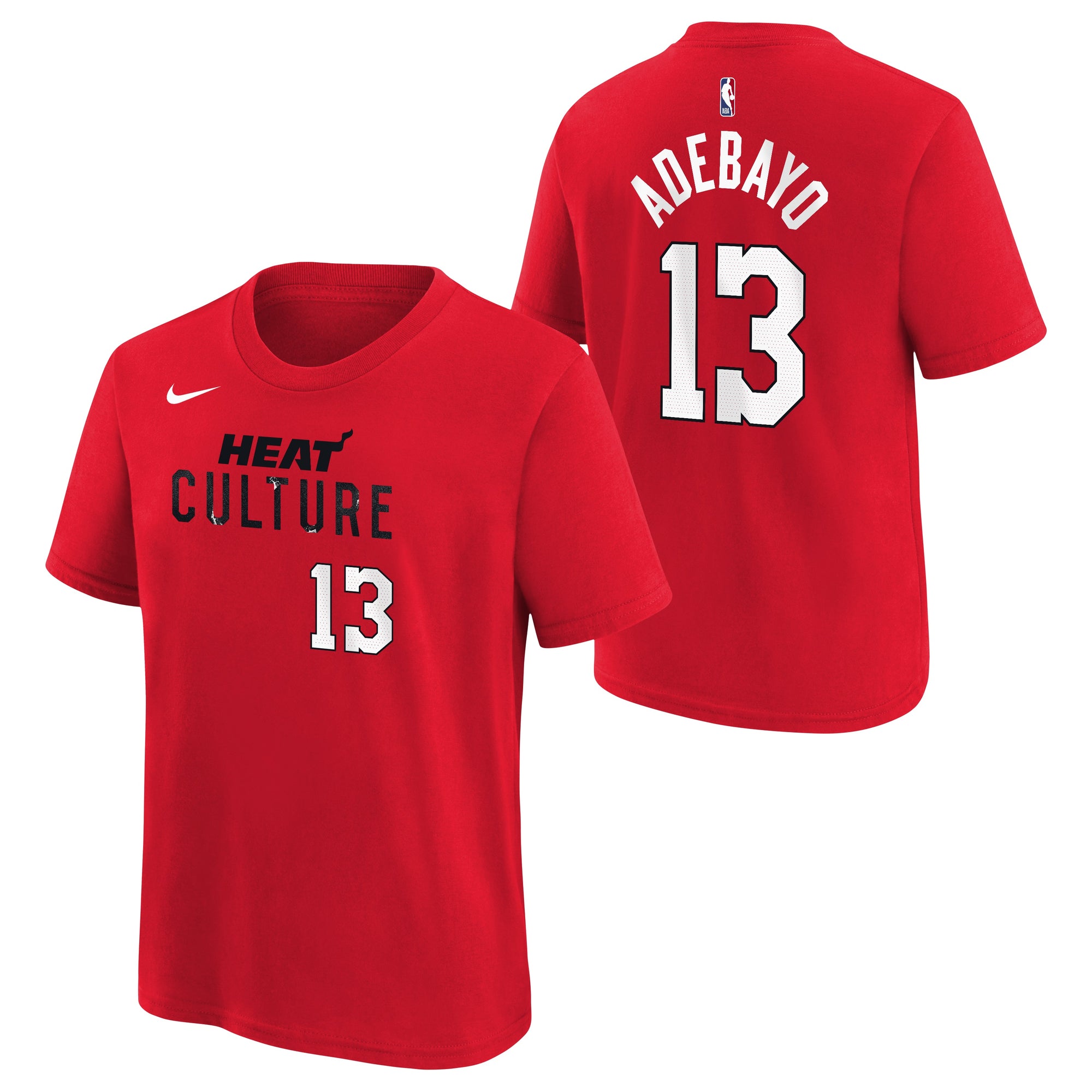 Bam Adebayo Nike HEAT Culture: Blood Red Name & Number Youth Tee Youth Tee Nike