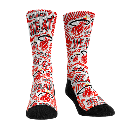 Rock 'Em Miami HEAT Classic Edition Allover Socks Men's Footwear Rock'em   