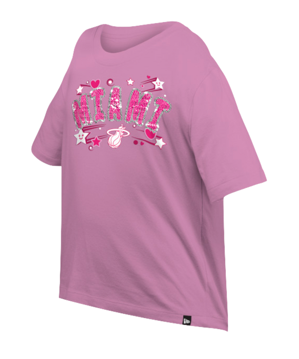 New Era Miami HEAT Girls Boxy Sequince Tee Girls Tee New Era