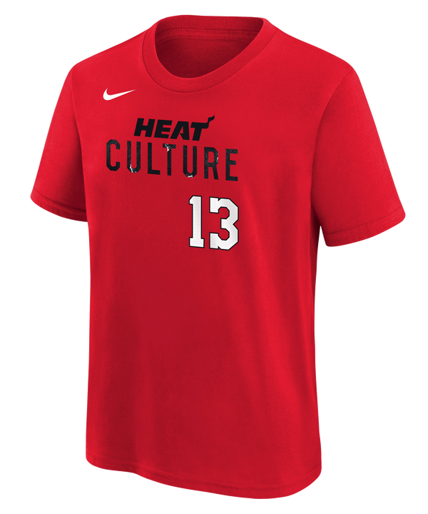 Bam Adebayo Nike HEAT Culture: Blood Red Name & Number Kids Tee Kids Tee Nike