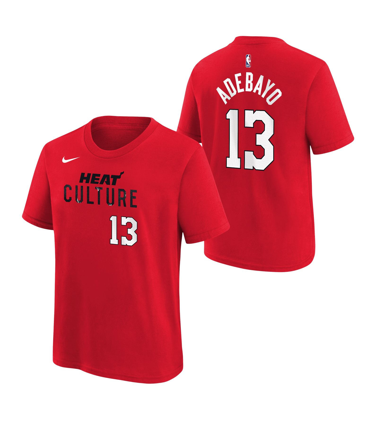 Bam Adebayo Nike HEAT Culture: Blood Red Name & Number Kids Tee Kids Tee Nike