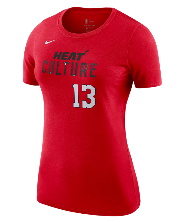 Bam Adebayo Nike HEAT Culture: Blood Red Name & Number Women's Tee Women's Tee Nike   