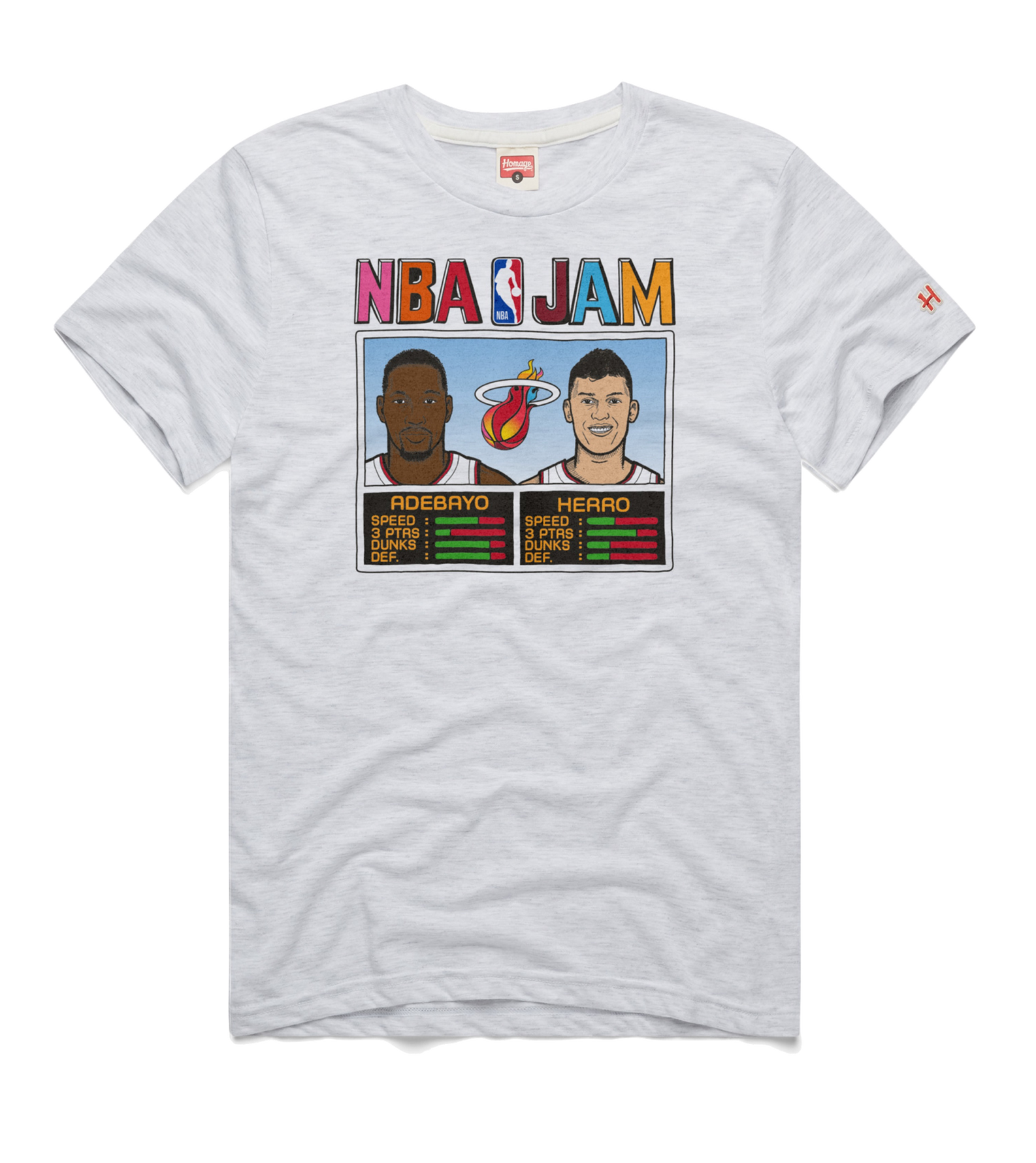 Homage Miami Mashup Vol. 2 Tyler Herro & Bam Adebayo NBA Jam Tee Unisex Tee Homage   