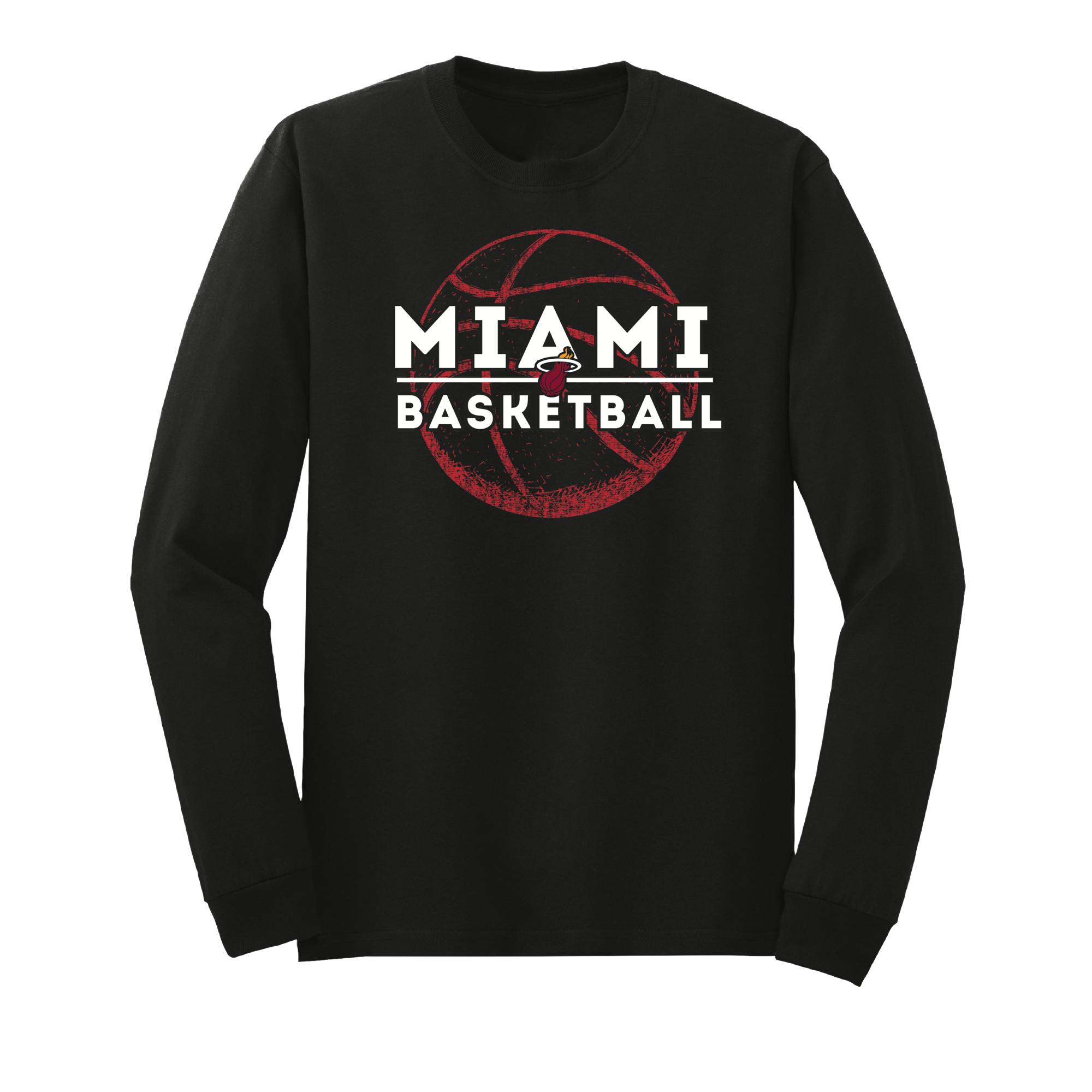 Miami HEAT Basketball Long Sleeve Black Tee Men's Long Sleeve Tee Item Of The Game   