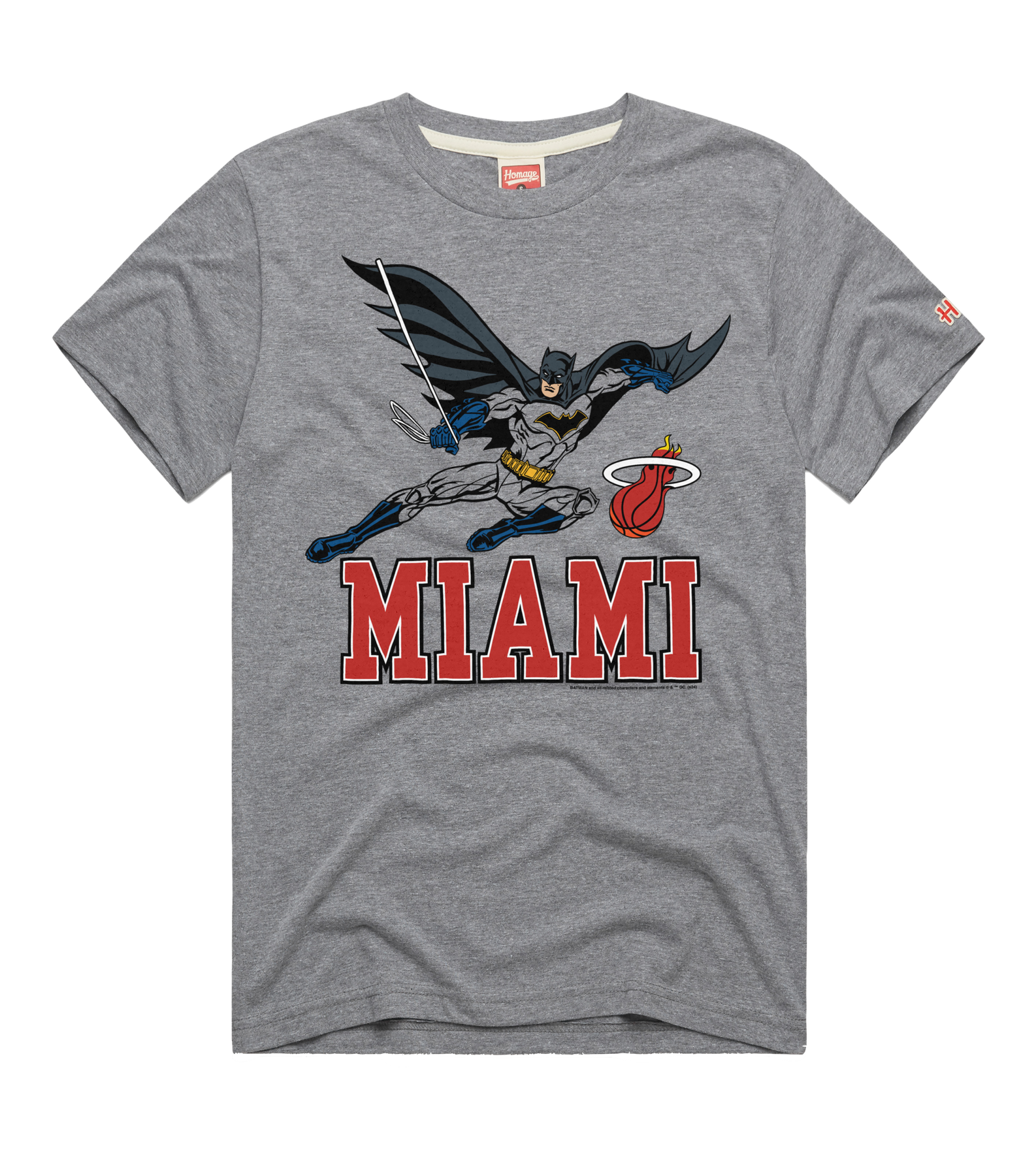 Homage Miami HEAT Grey Batman Tee Men's Tee Homage