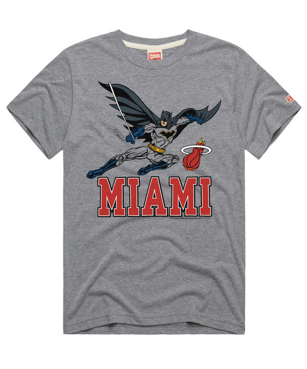 Homage Miami HEAT Grey Batman Tee Men's Tee Homage