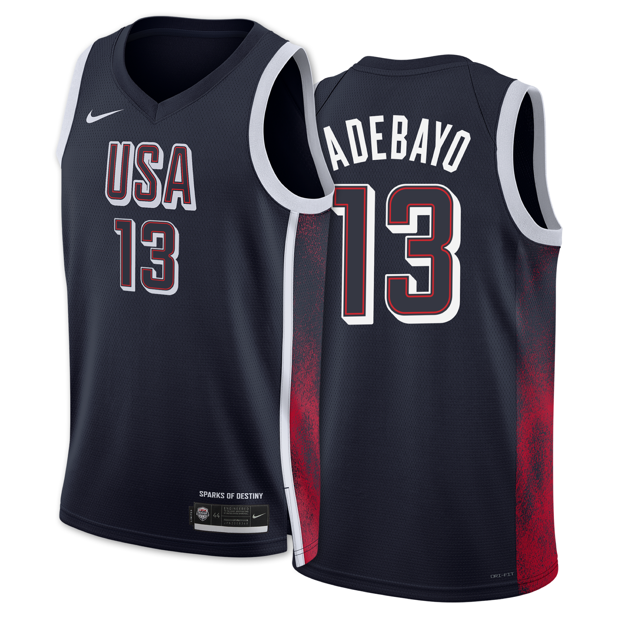 Bam Adebayo Nike 2024 USA Basketball Swingman Jersey MENS JERSEYS NIKE   