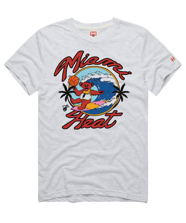 Homage Miami HEAT Greatful Dead White Tee Unisex Tee Homage   