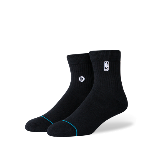 Stance NBA Logoman Black Quarter Socks Men's Footwear Stance   