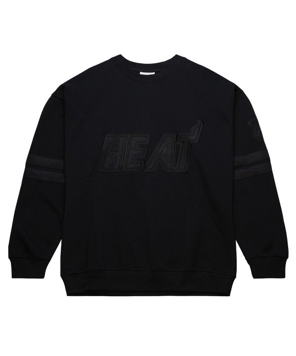 Mitchell & Ness Miami HEAT Stripes Fleece Crewneck Men's Crewneck Sweater Mitchell & Ness