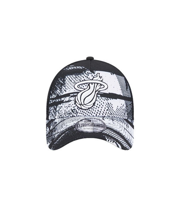 New Era Miami HEAT 2024 Tipoff Black and White Trucker Snapback Unisex Caps New Era   