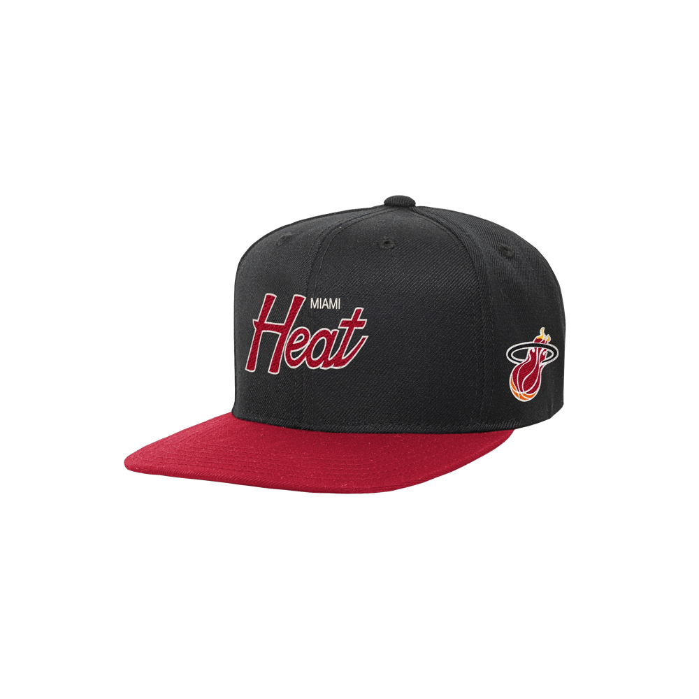 Mitchell & Ness Miami HEAT Script Youth Snapback Youth Hat Mitchell & Ness   