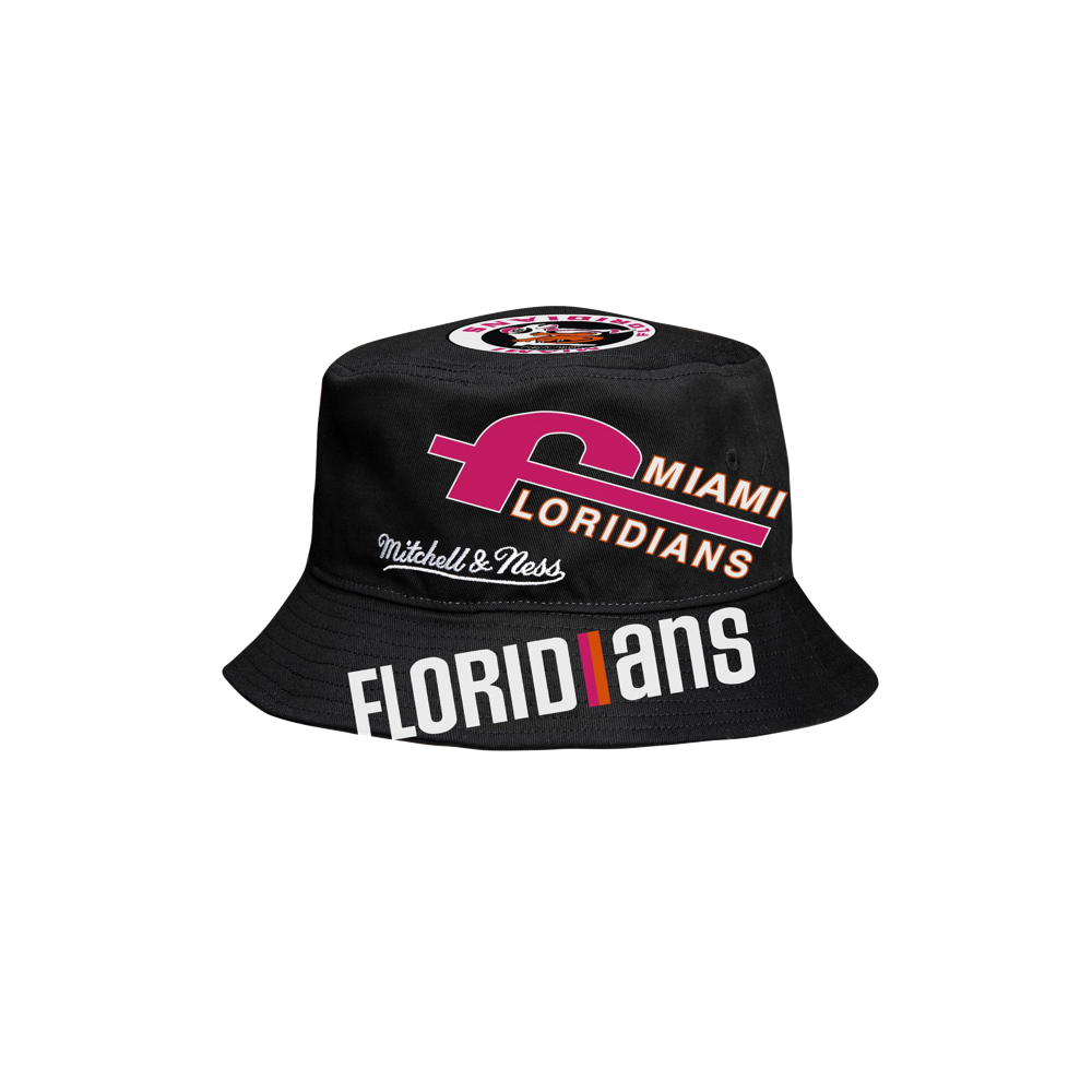 Mitchell and Ness Miami Floridians Bucket Hat Unisex Caps Mitchell & Ness   