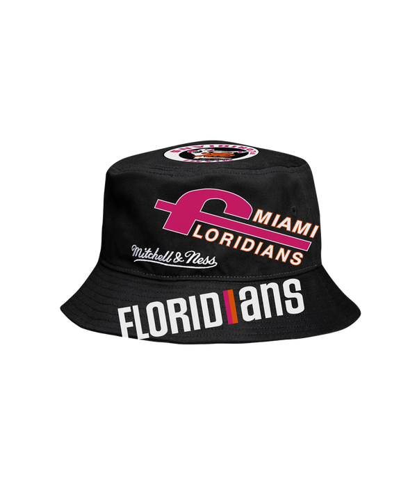 Mitchell and Ness Miami Floridians Bucket Hat Unisex Caps Mitchell & Ness   