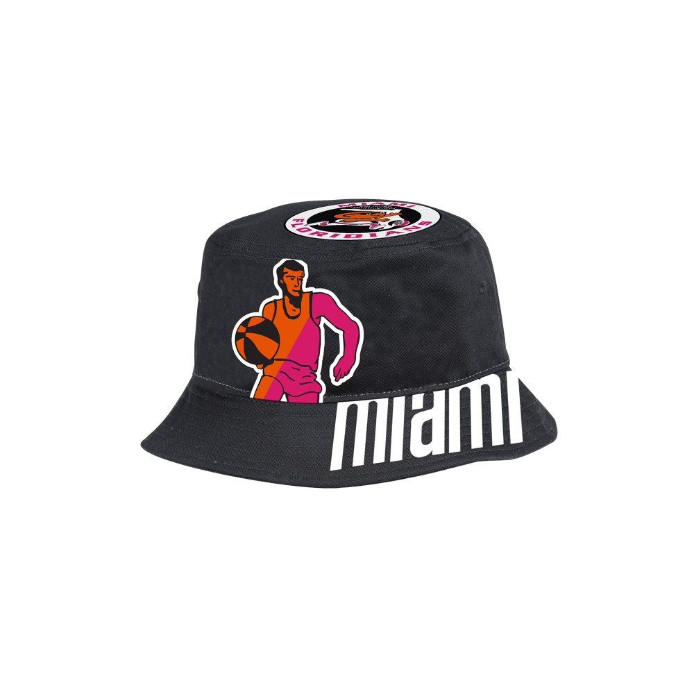 Mitchell and Ness Miami Floridians Bucket Hat Unisex Caps Mitchell & Ness   