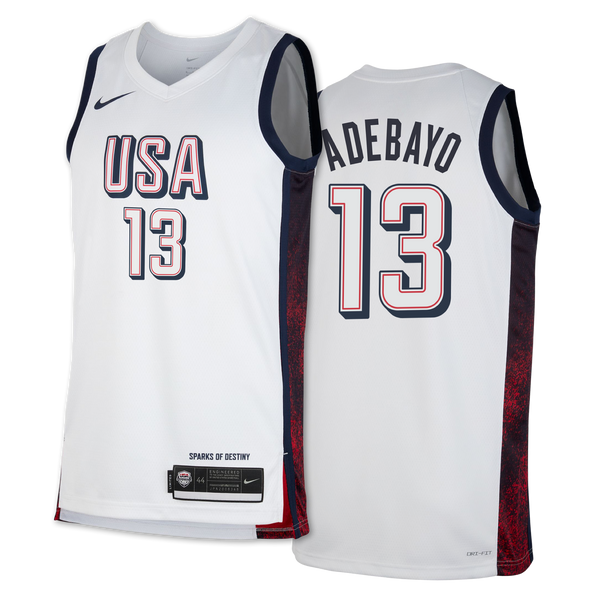 Bam Adebayo Nike 2024 USA Basketball White Swingman Jersey – Miami HEAT ...