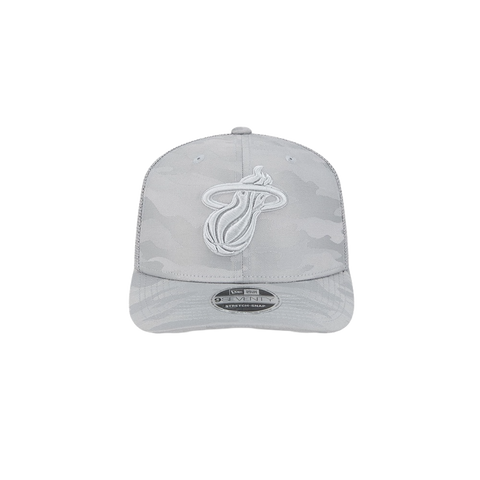 New Era Miami HEAT Grey Camo Trucker Snapback