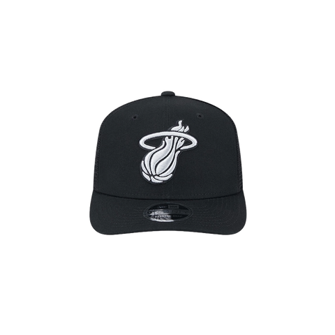 New Era Miami HEAT Black Canvas Stretch Snapback