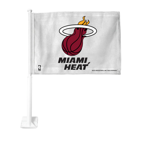 Miami HEAT White Car Flag