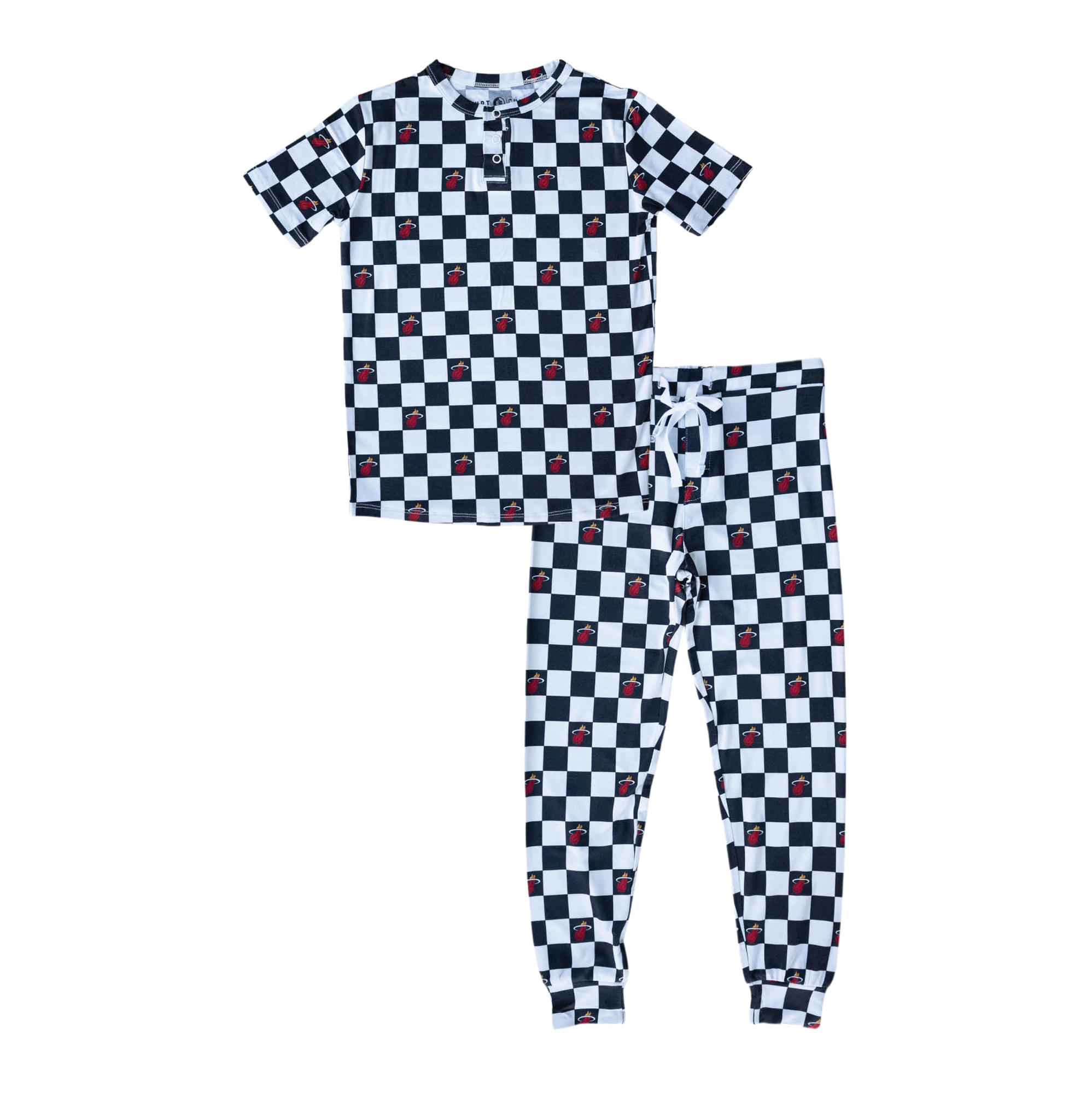 Court Culture X Everyday Leisure Checkerboard Short Sleeve PJ Set KIDSTEE BRIXTON PHOENIX   