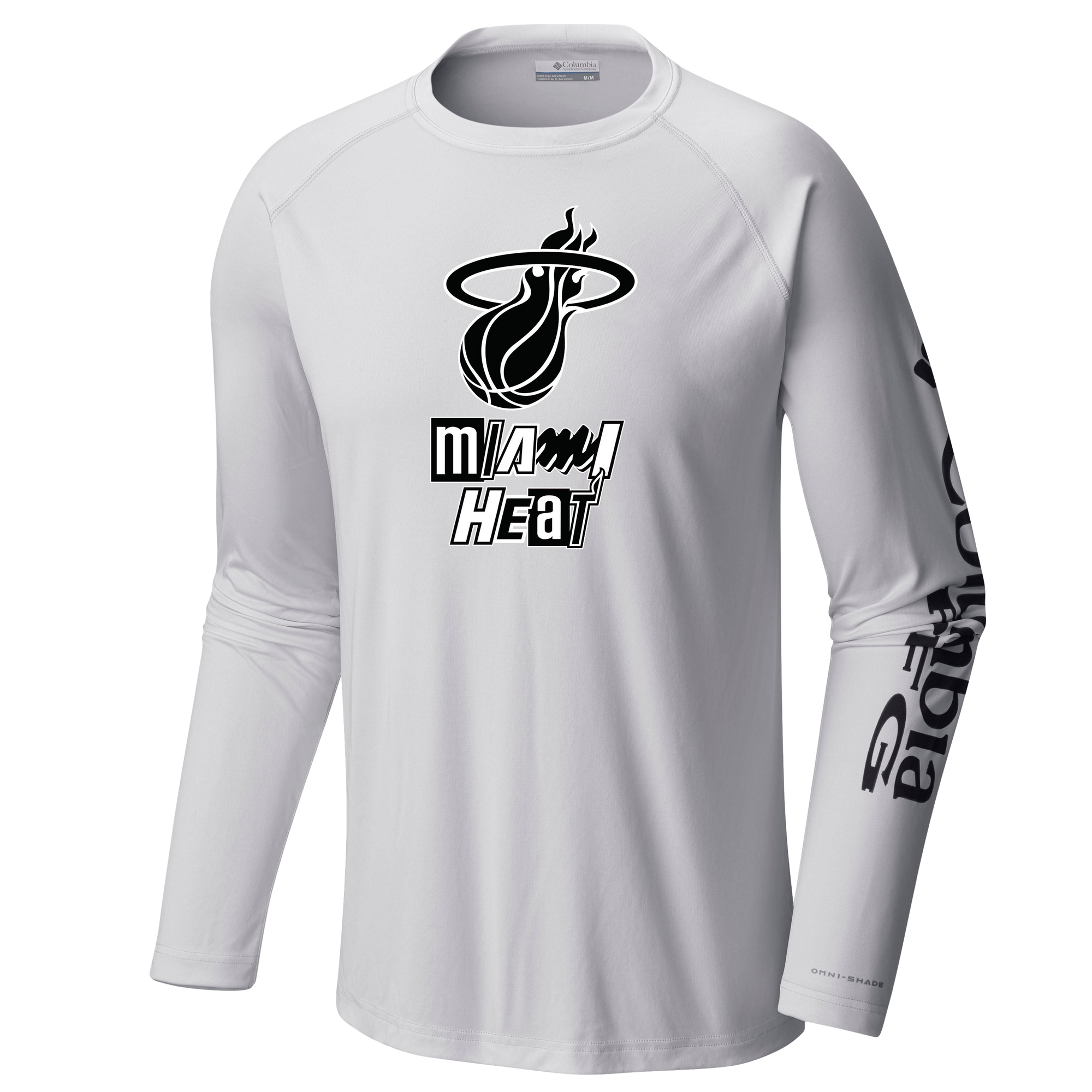 Columbia Miami HEAT Mashup Logo Long Sleeve Tee Men's Long Sleeve Tee Columbia Outdoor