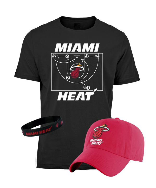 Miami HEAT Youth Hat/Tee Red/Black Combo Pack Youth Tee Item Of The Game   