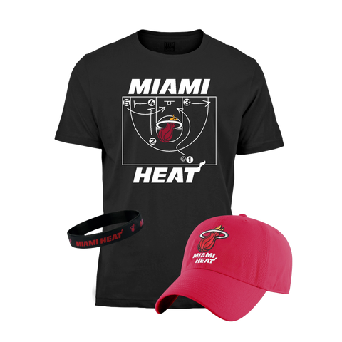 Miami HEAT Youth Hat/Tee Red/Black Combo Pack