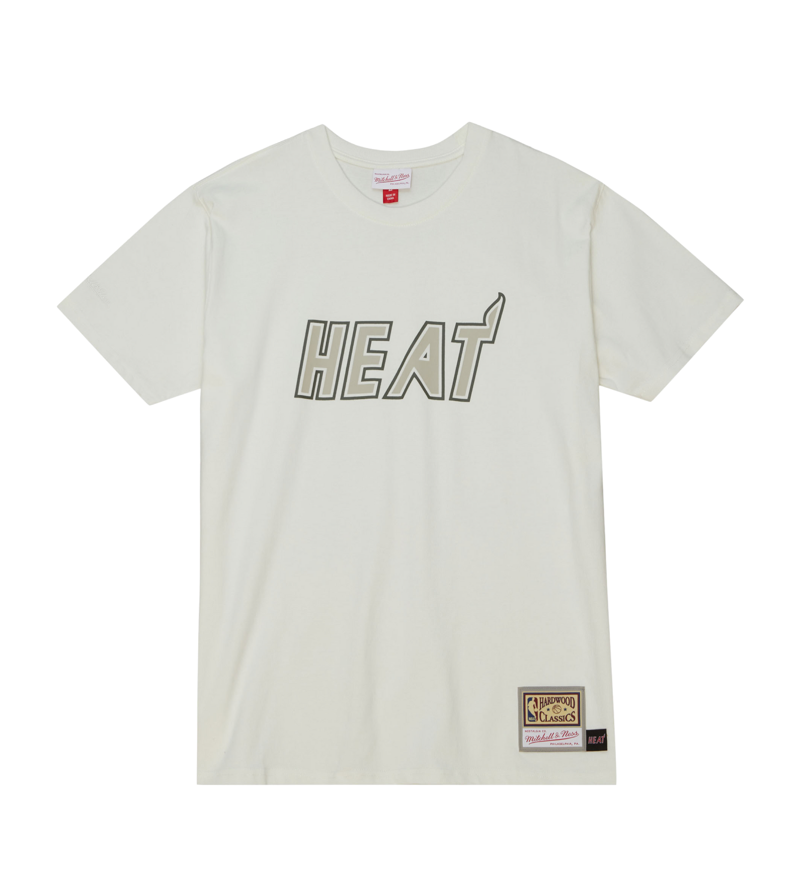 Mitchell & Ness Miami HEAT Cream Tee Men's Tee Mitchell & Ness