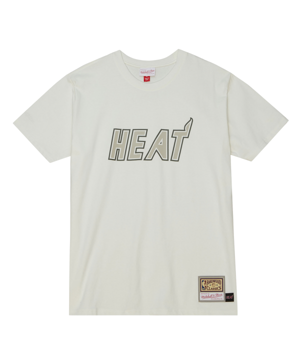 Mitchell & Ness Miami HEAT Cream Tee Unisex Tee Mitchell & Ness   