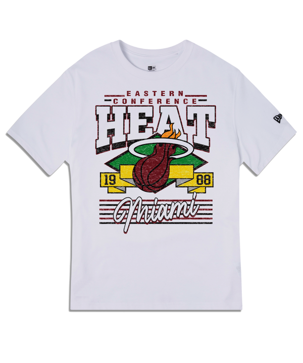 New Era Miami HEAT Distress Crew Tee Unisex Tee New Era   