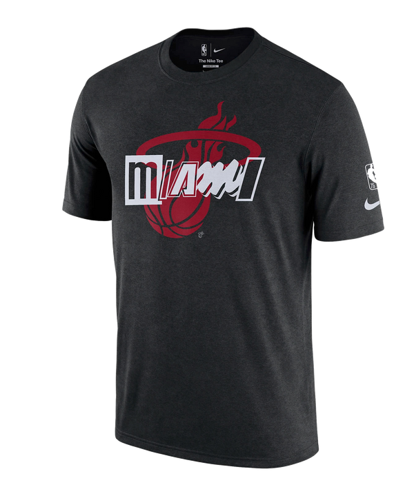 Nike Miami HEAT Mashup Courtside Black Tee Unisex Tee Nike   