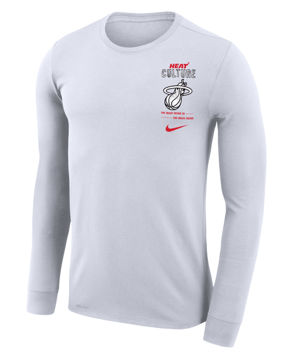 Nike HEAT Culture Long Sleeve White Tee Men's Long Sleeve Tee Nike   