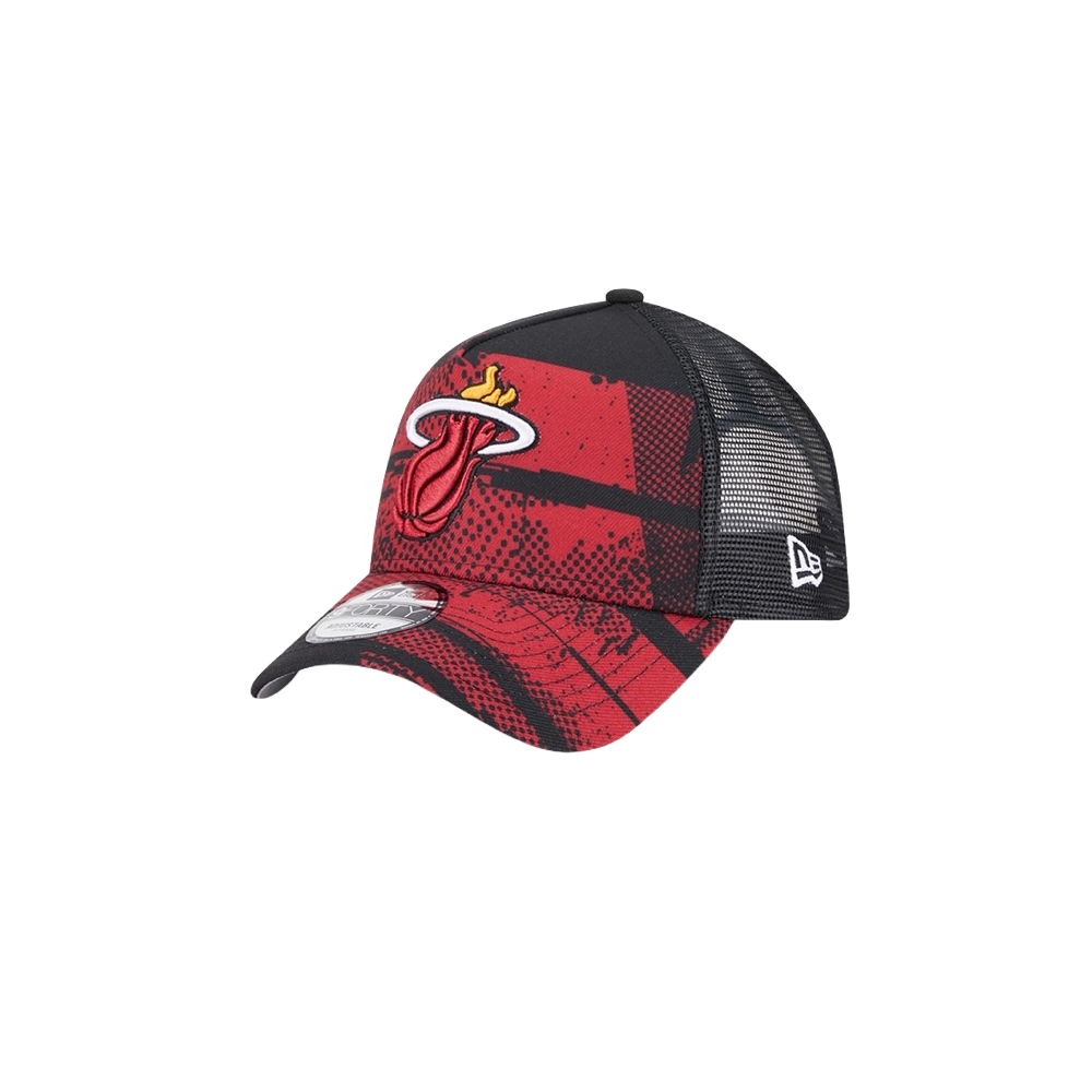 New Era Miami HEAT 2024 Tipoff Trucker Snapback Unisex Caps New Era   